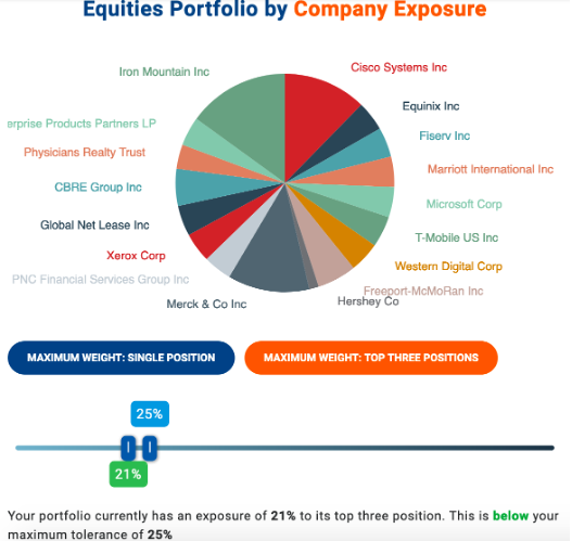 Portfolio diversification monitoring