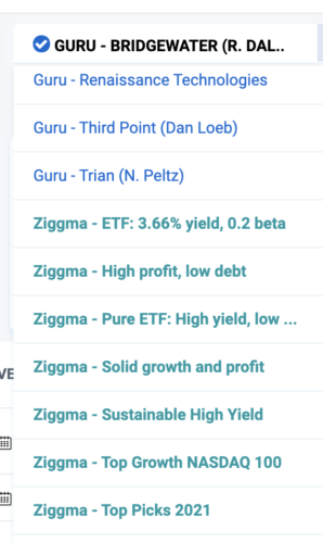 Ziggma model investment portfolios