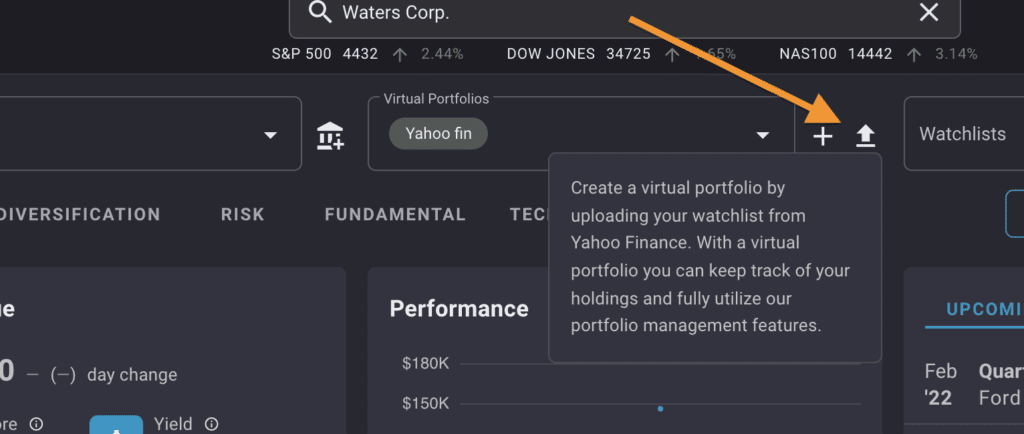 How to import a yahoo finance portfolio?