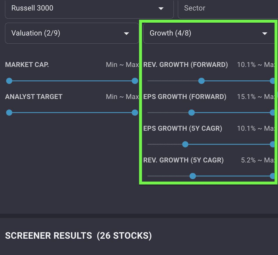 How to screen for growth stocks