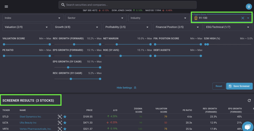 How to screen for best in class stocks