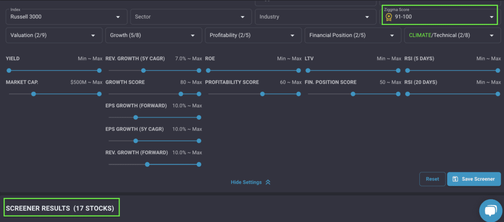 Illustration of Ziggma's best stock screener